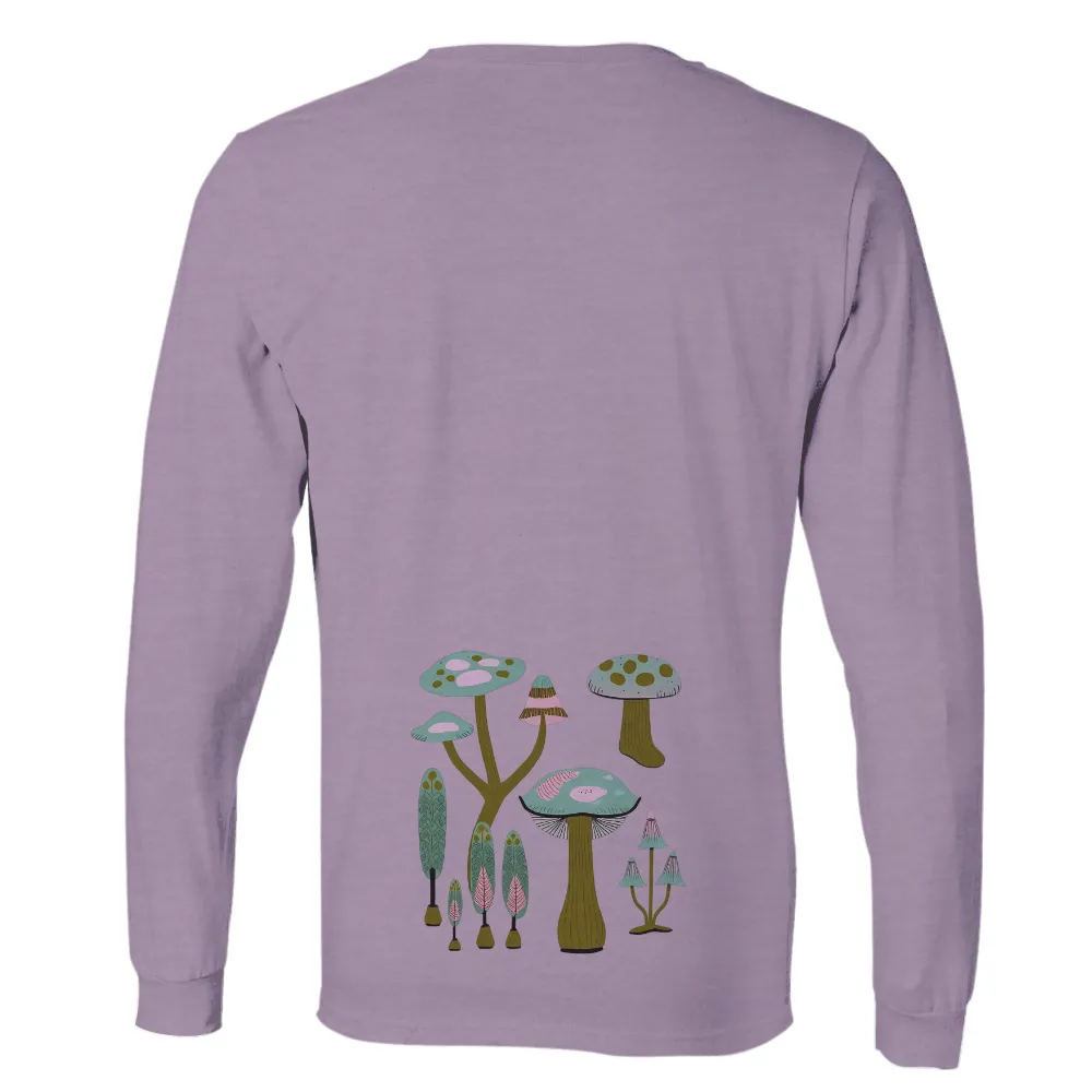 Customized Tee Shirts: Enchanted Forest Mushrooms| Soft pink and green mushrooms