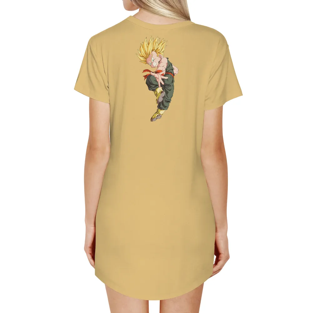 Tee Shirts Printed: Anime Hero with Golden Hair and Green Outfit|hope trip shirt