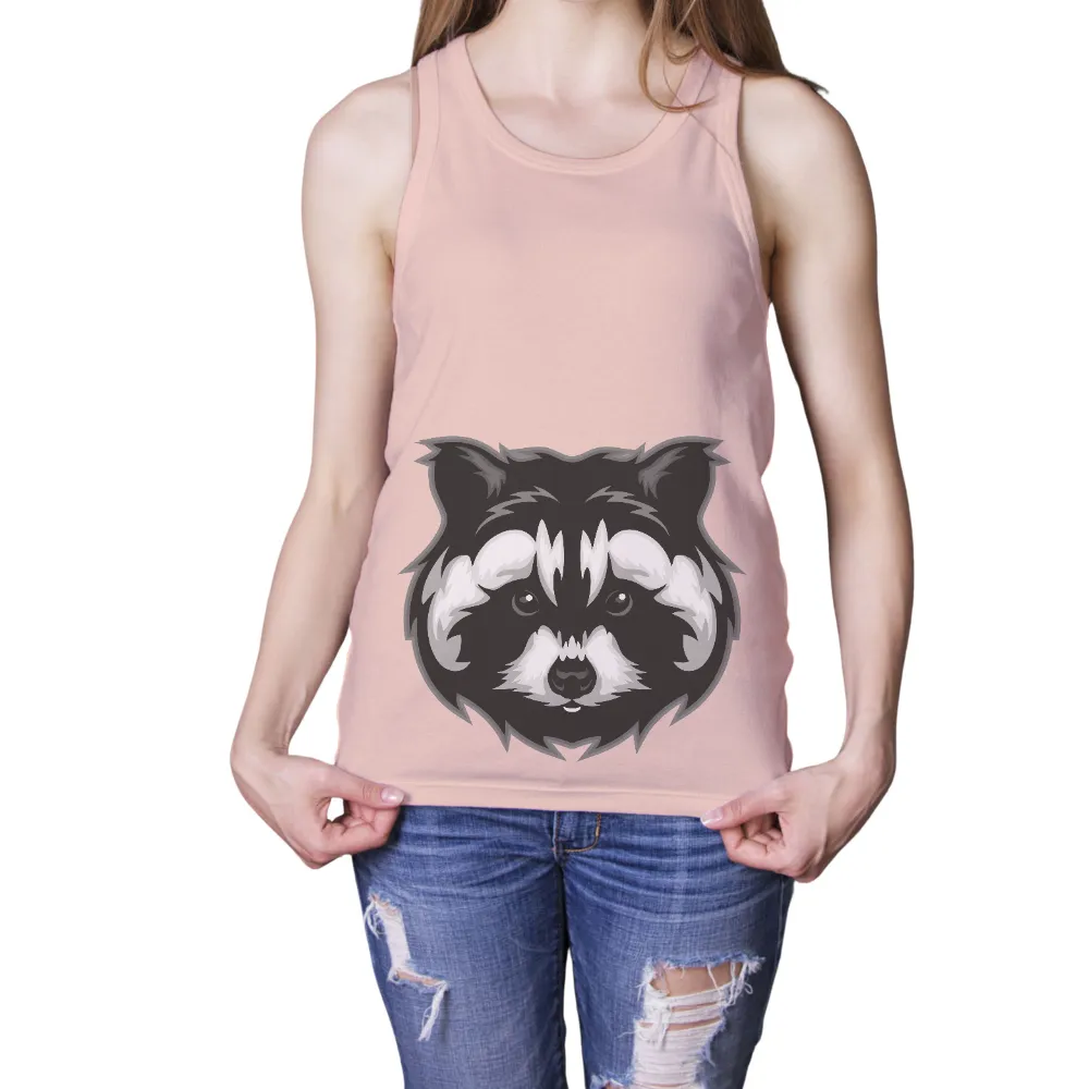 Custom T-Shirt Printing: Remy the Resilient Raccoon - Artistic Urban Design|roblox t shirt black and white