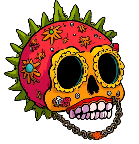 Custom T-Shirt Printing: Vibrant Day of the Dead Skull Design