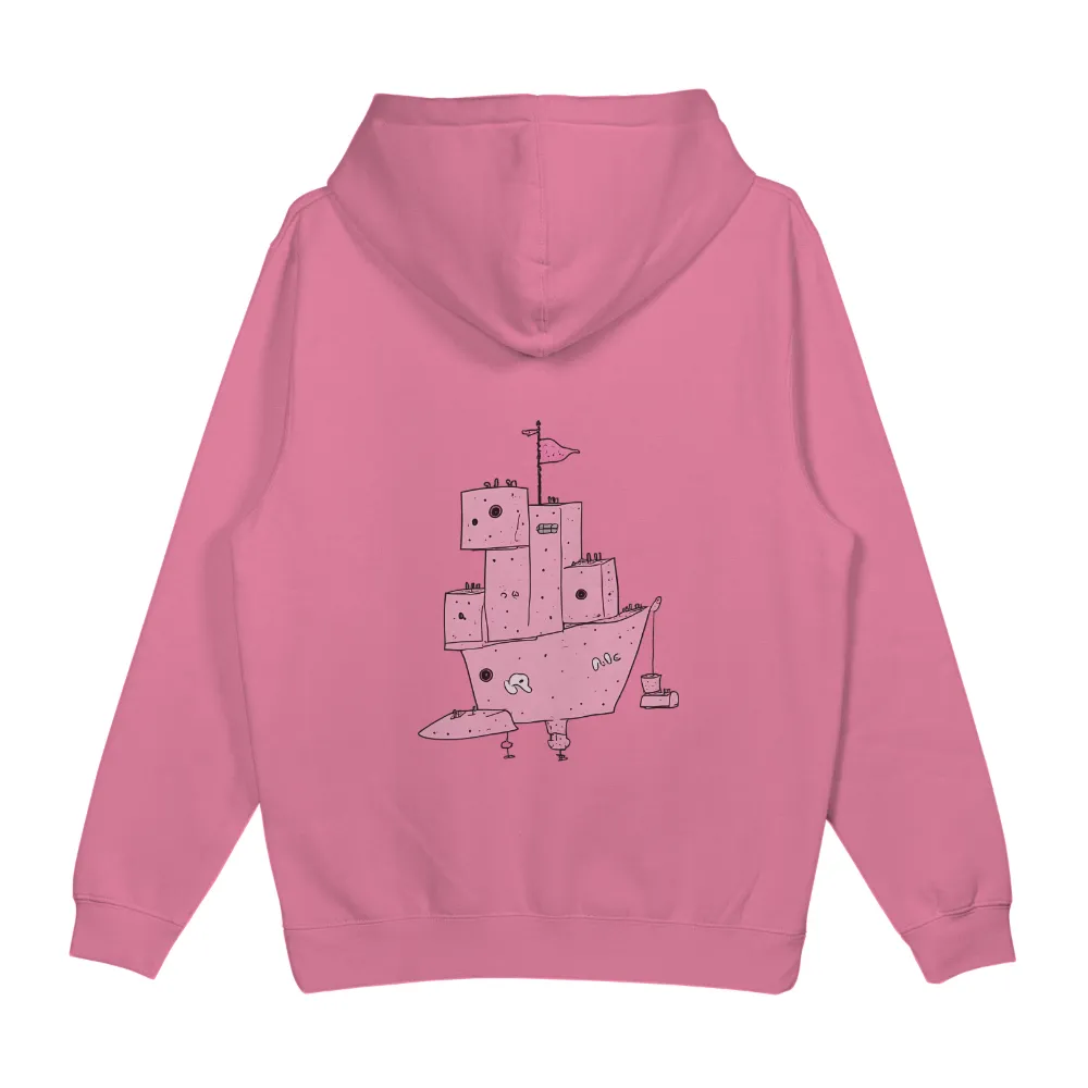 Tee Shirt Printing: The Dream Voyager - Whimsical Pink Ship Adventure|adventure time star wars shirt