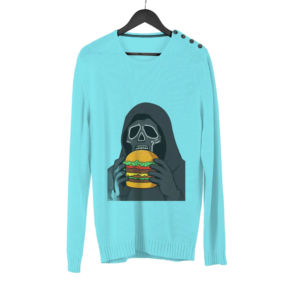 Tee Shirts Printed: Grim Reaper Burger Feast|the timeless art of seduction t shirt