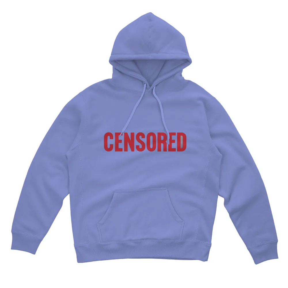 Tee Shirts Printed: Censored - Freedom of Speech Art| Bold 'CENSORED' on T-shirt symbolizing idea suppression