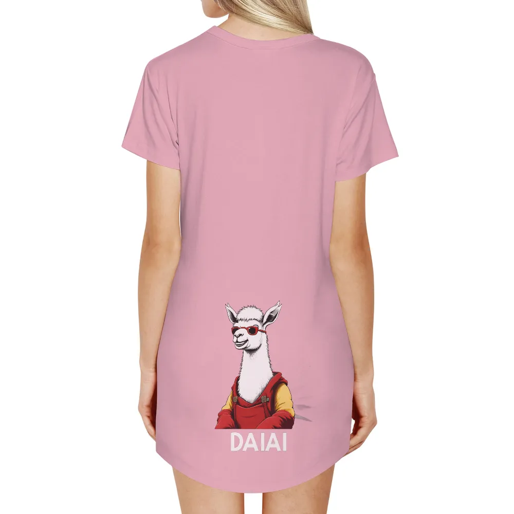 Custom Tee Shirts: Daiai the Fashionable Llama|tees trendy in