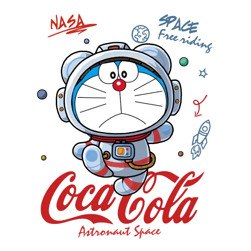 Custom T-Shirt Printing: Astro's Cosmic Adventure with Coca-Cola