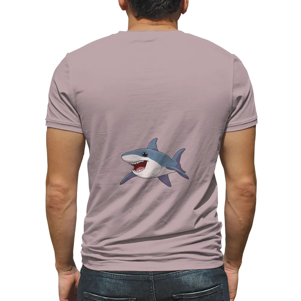 Shirts Graphic Tees: Sammy the Playful Shark Brings Joy|a fun thing to do in the morning shirt