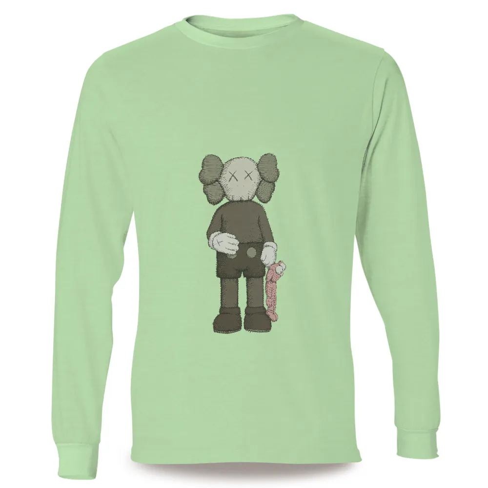 T-Shirts Design: Nostalgic Plush Figure with Vintage Charm|art t shirt design vintage