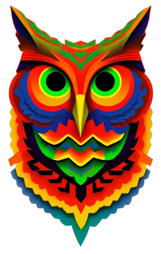 Customized Tee Shirts: Vibrant Owl Wisdom - Artistic Designs