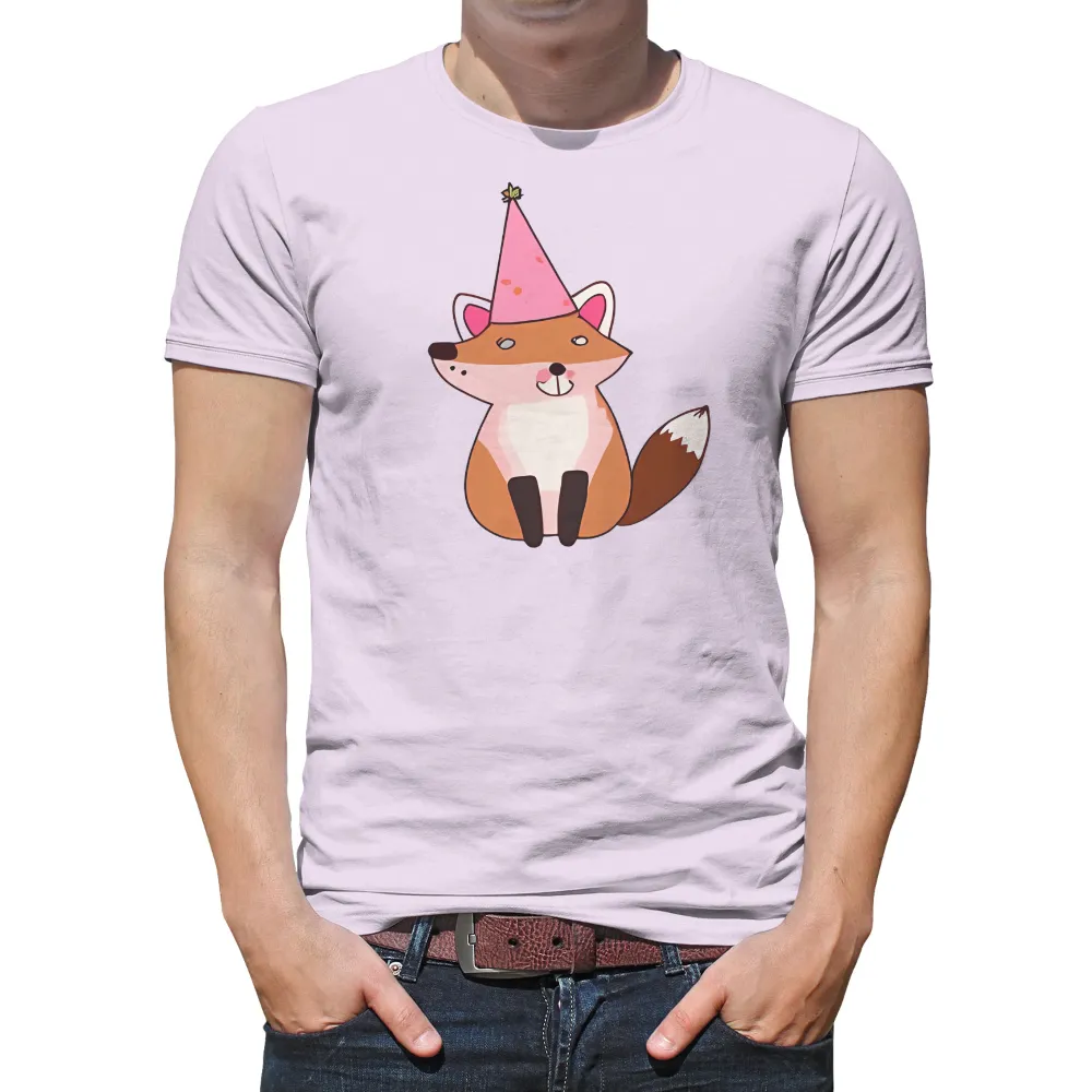 TShirt Design: Felix the Fox's Festive Party Hat|happy plants nursery shirt