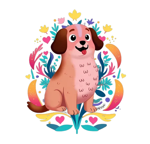 Tee Shirts Printed: Whimsical Puppy in a Garden of Joy