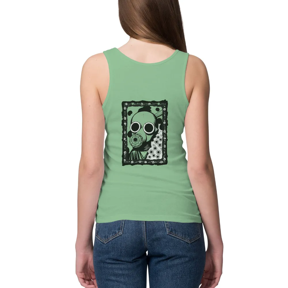 Custom Tee Shirts: Gas Mask Resilience in a Toxic Future|on a dark desert highway shirt witch