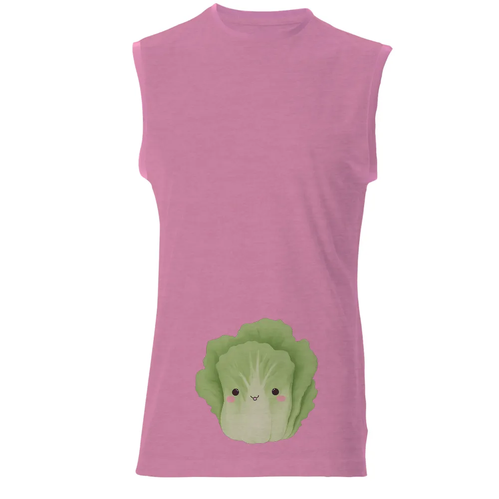 Custom Tee Shirts: Spread Joy with Cute Lettuce Character|blue shirt cartoon character