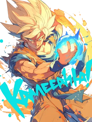 Goku in his Super Saiyan form, ready for battle