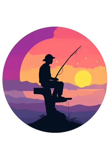 Shirts Graphic Tees: Fishing at Sunset - Tranquil Reflections