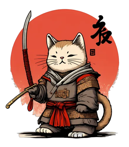 Samurai Cat Graphic Tees: A Unique Blend of Tradition and Whimsy