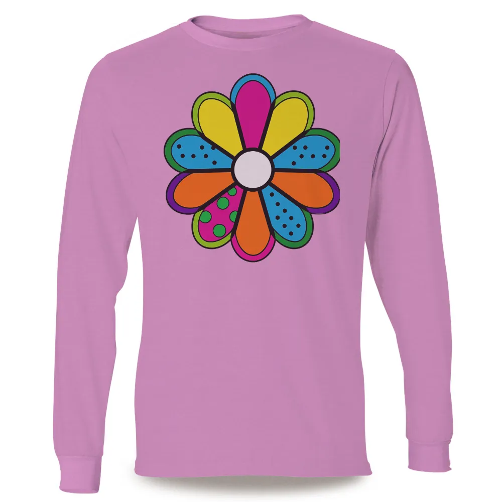 Custom Apparel with Vibrant Whimsical Flower Design|music art love happiness t shirt