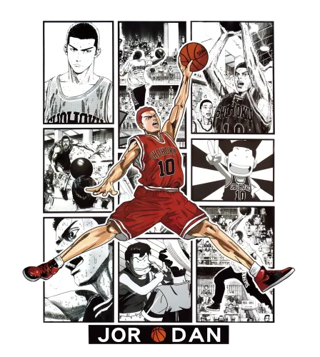 Shirts Graphic Tees: Slam Dunk Anime Basketball Art