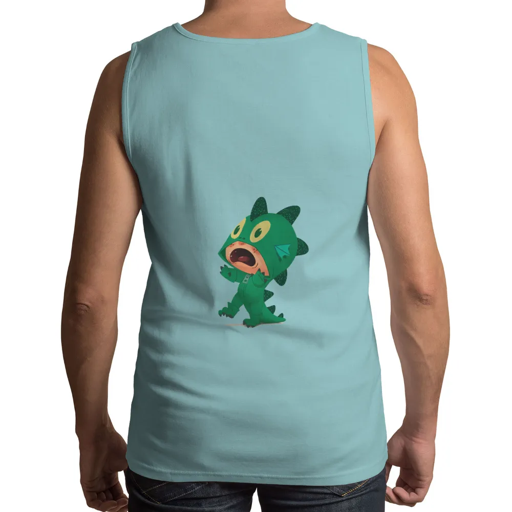 Graphic Tees: Playful Anime Dinosaur in Green Hoodie|minecraft villager green shirt