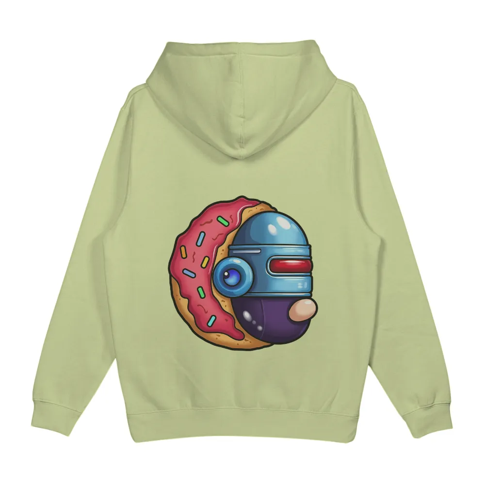 T-Shirts Design: Futuristic Donut Robot Pop Culture Tee| humorous illustration