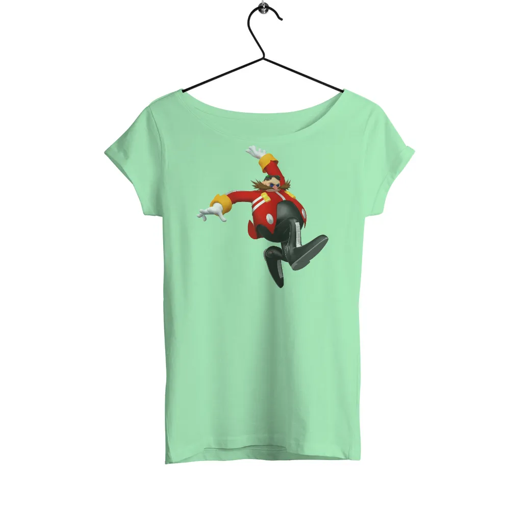 T-Shirts Custom: Dr. Eggman's Jumping Power - Gaming Pop Culture|black shirt cartoon character