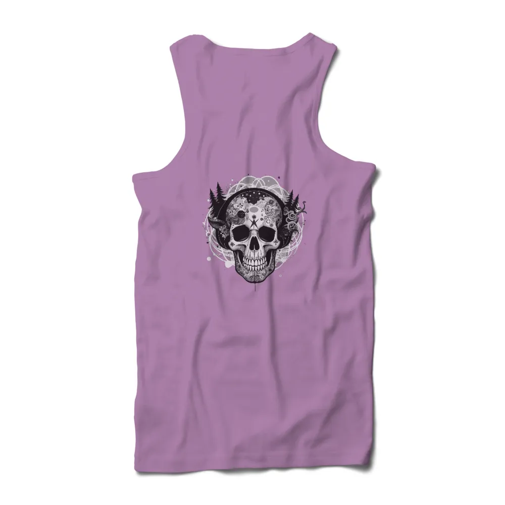 T-Shirt Printing: Skull Art with Nature Symbols|life is good beer hug shirt