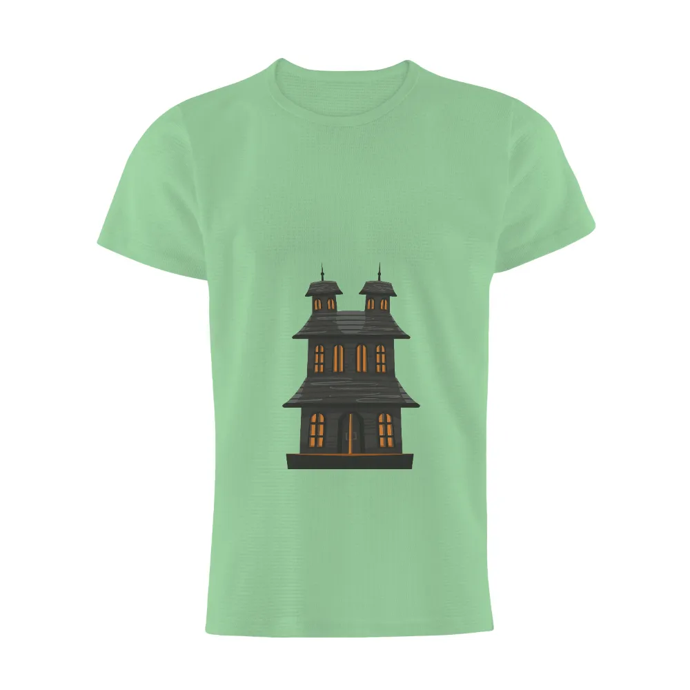 T-Shirt Printing: Haunted Mansion Mystery - Halloween Art Design|craft t shirt design