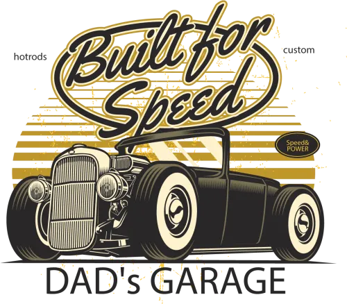 T-Shirts Design: Built for Speed - Hot Rod Vintage Art