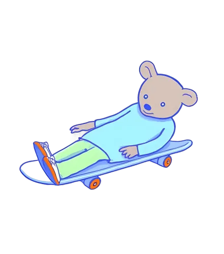 Tee Shirts Printed: Binx the Bear Skateboarding Adventure