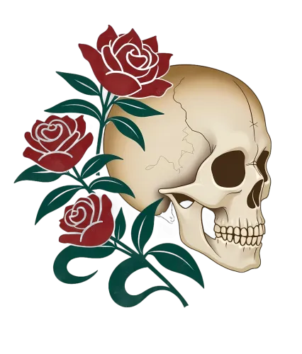 T-Shirts Custom: Skull and Roses - Artistic Design