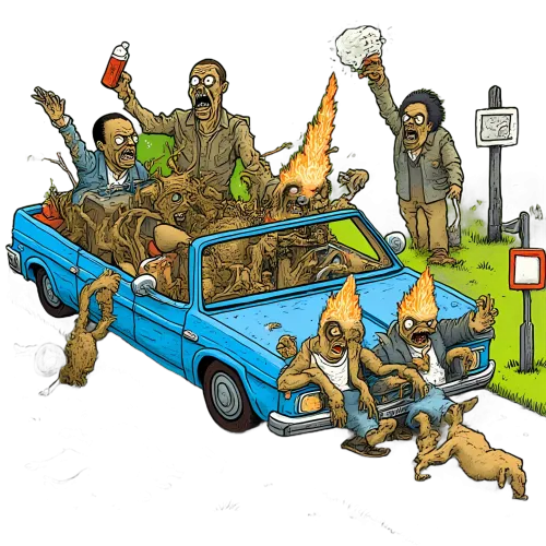 Graphic Tees: Zombie Apocalypse Humor on Wheels