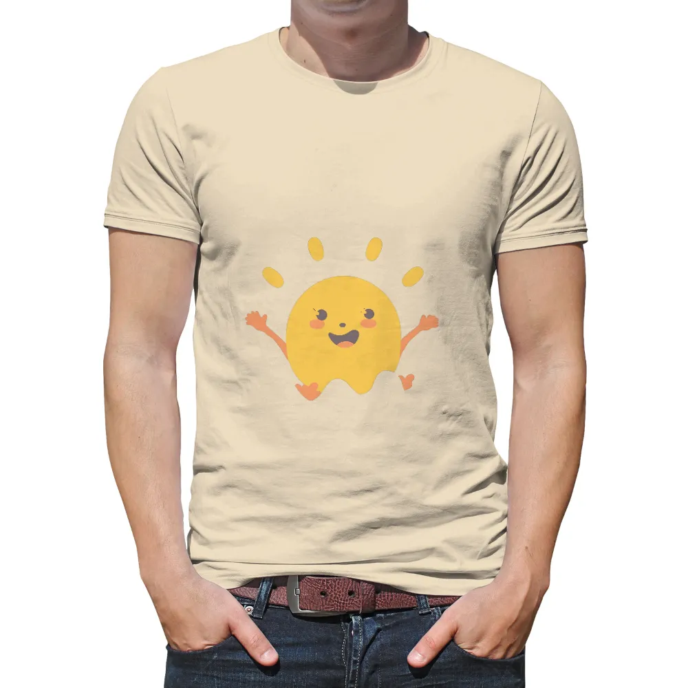 Tee Shirts Printed: Embrace the Sunshine with Sunny - Happiness, Joy, Positive Vibes| Simple sun design