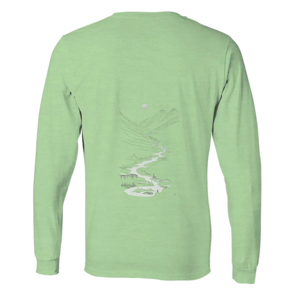 River of Dreams: A Journey Through Life - T-Shirts Pattern|blue moon long sleeve t shirt