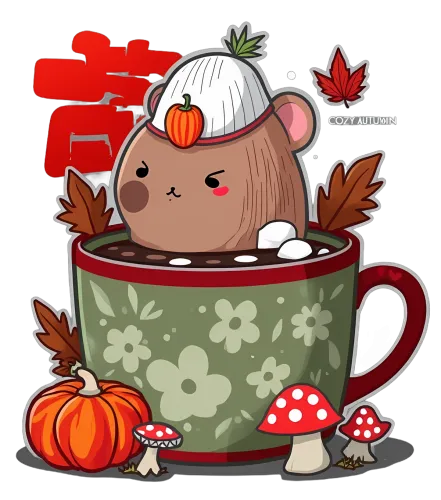 T-Shirts Custom: Cozy Autumn Hamster in a Mug