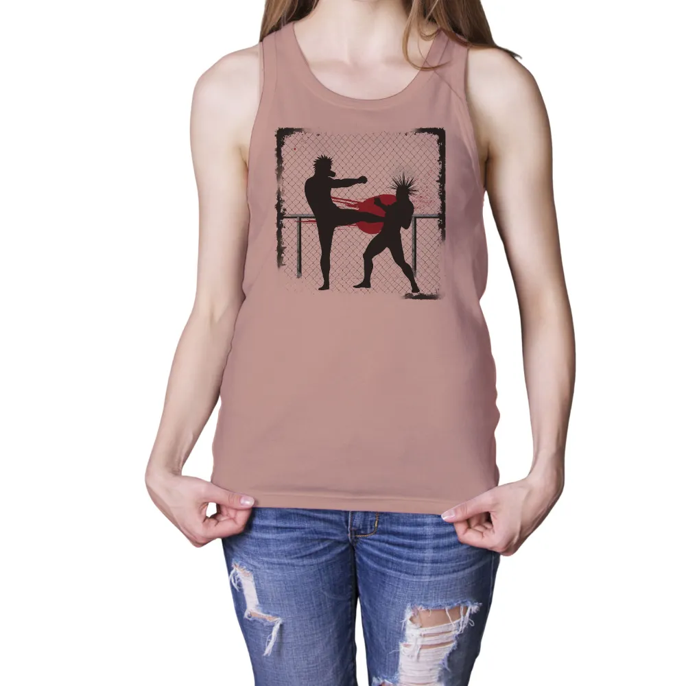 Graphic Tees: Intense Martial Arts Battle in the Octagon|ballistic combat shirt for sale