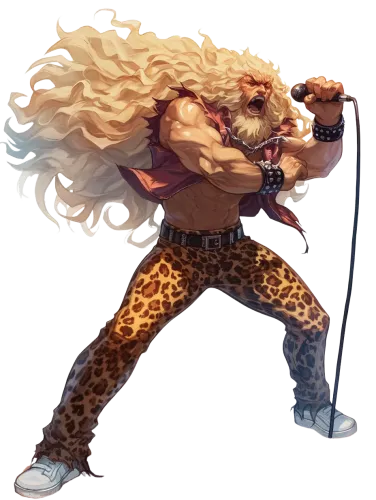 Male Rockstar with Golden Locks - steven tyler leopard pants