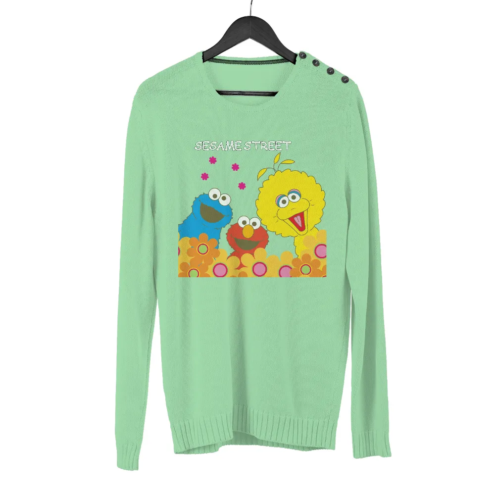 Graphic Tees: Sesame Street Friends in a Sea of Flowers|bart simpson cookies shirt