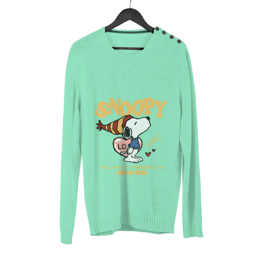 Shirts Graphic Tees: Snoopy's Love of Dogs - Spread Joy and Positivity|heart and core military shirts