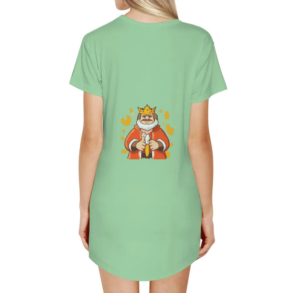 T-Shirts Pattern: Mac and Cheese King - Funny & Comfort Food|cartoon character with blue shirt