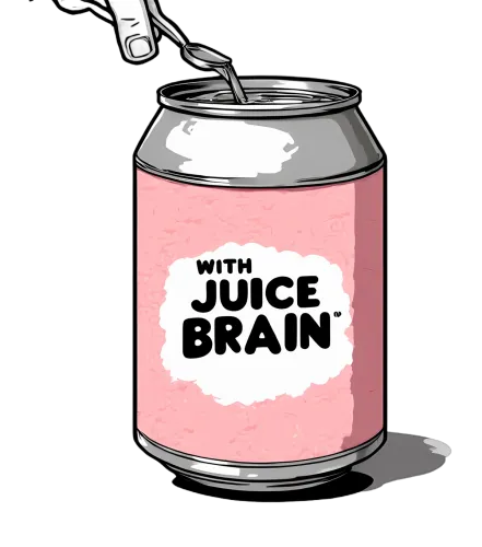 Shirts Graphic Tees: WITH JUICE BRAIN - Fun and Whimsical Design