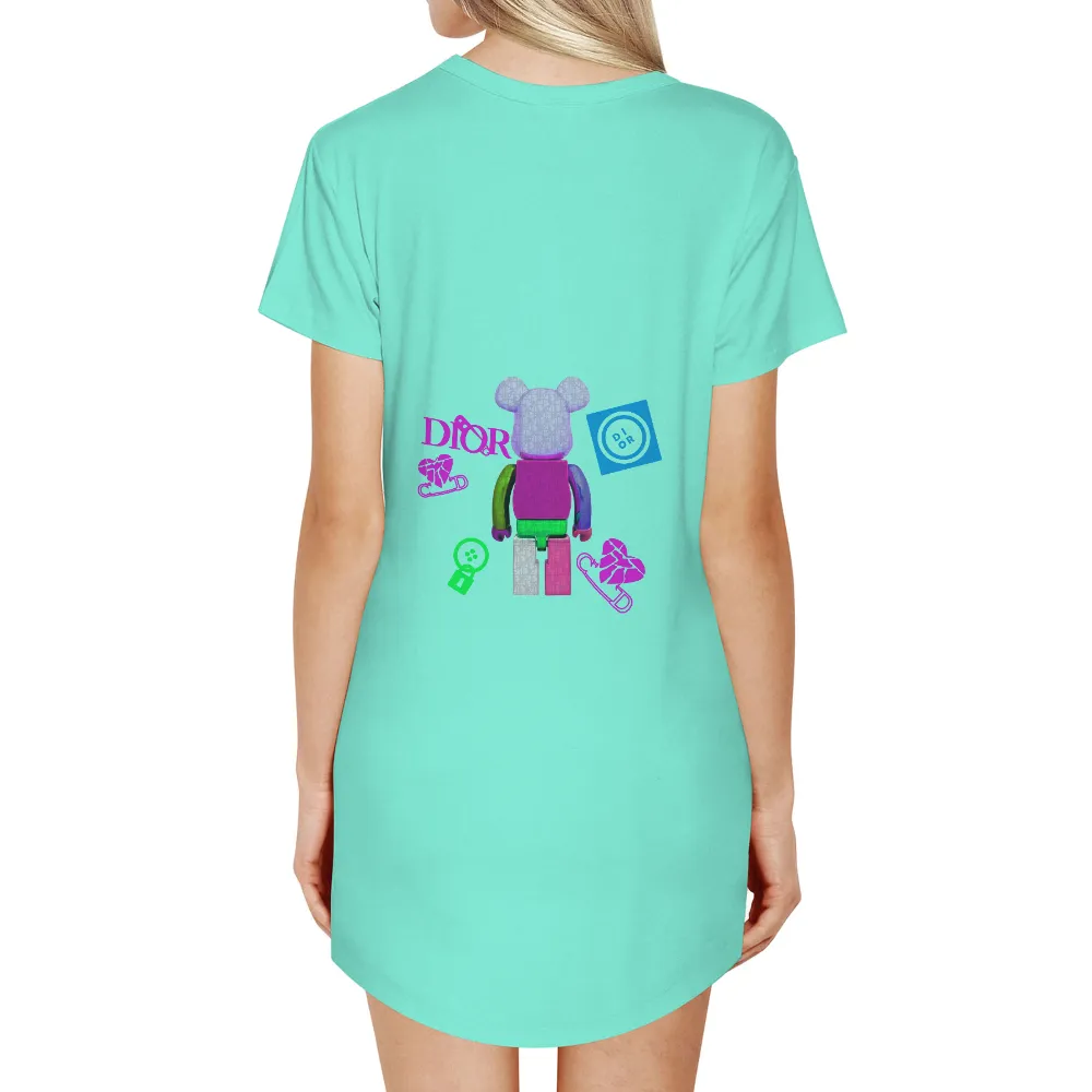 Customized Tee Shirts: Vibrant Bear Pop Culture Design|trippy bear shirt