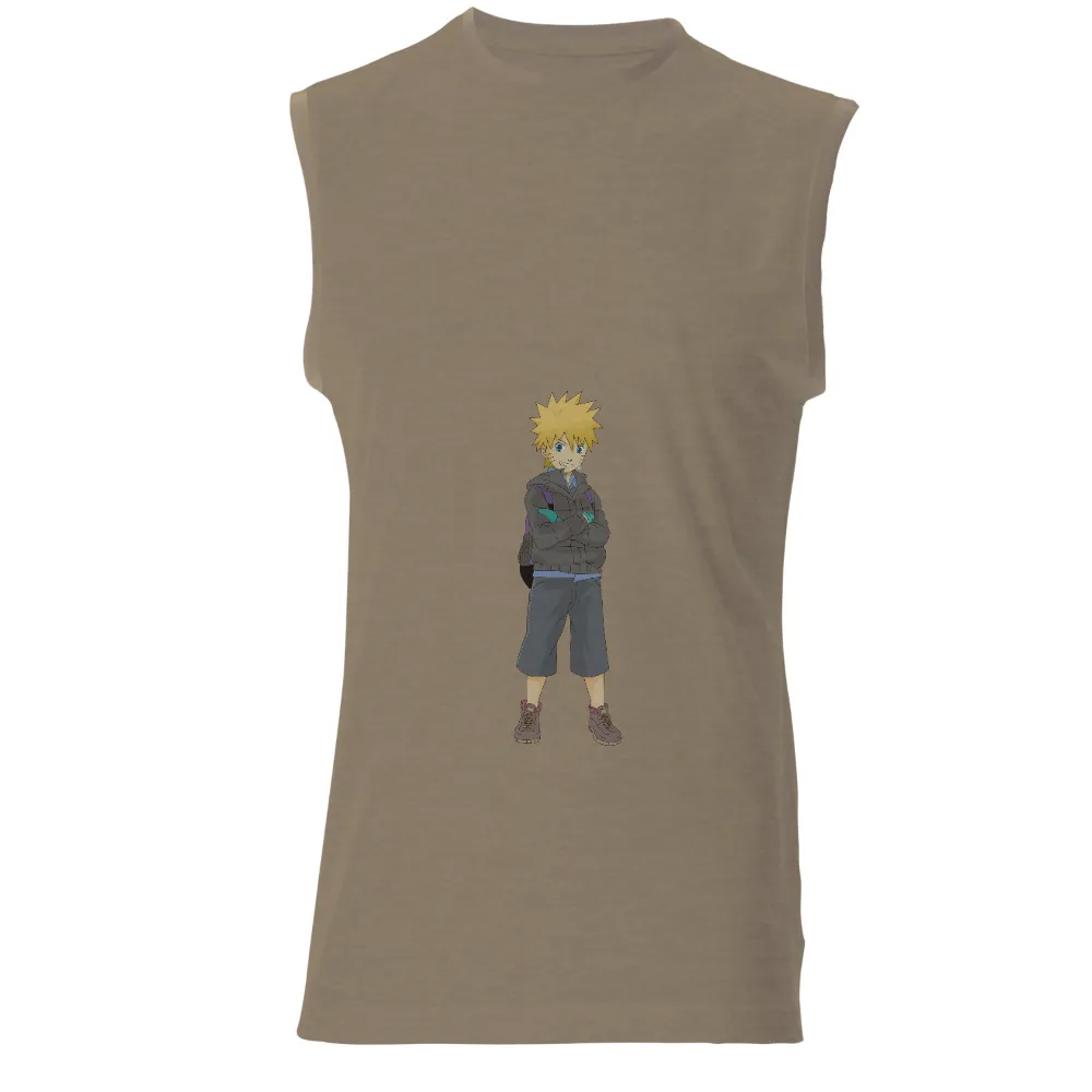 Tee Shirt Printing: Modern Ninja Anime Character with Urban Style|cartoon character with star on shirt