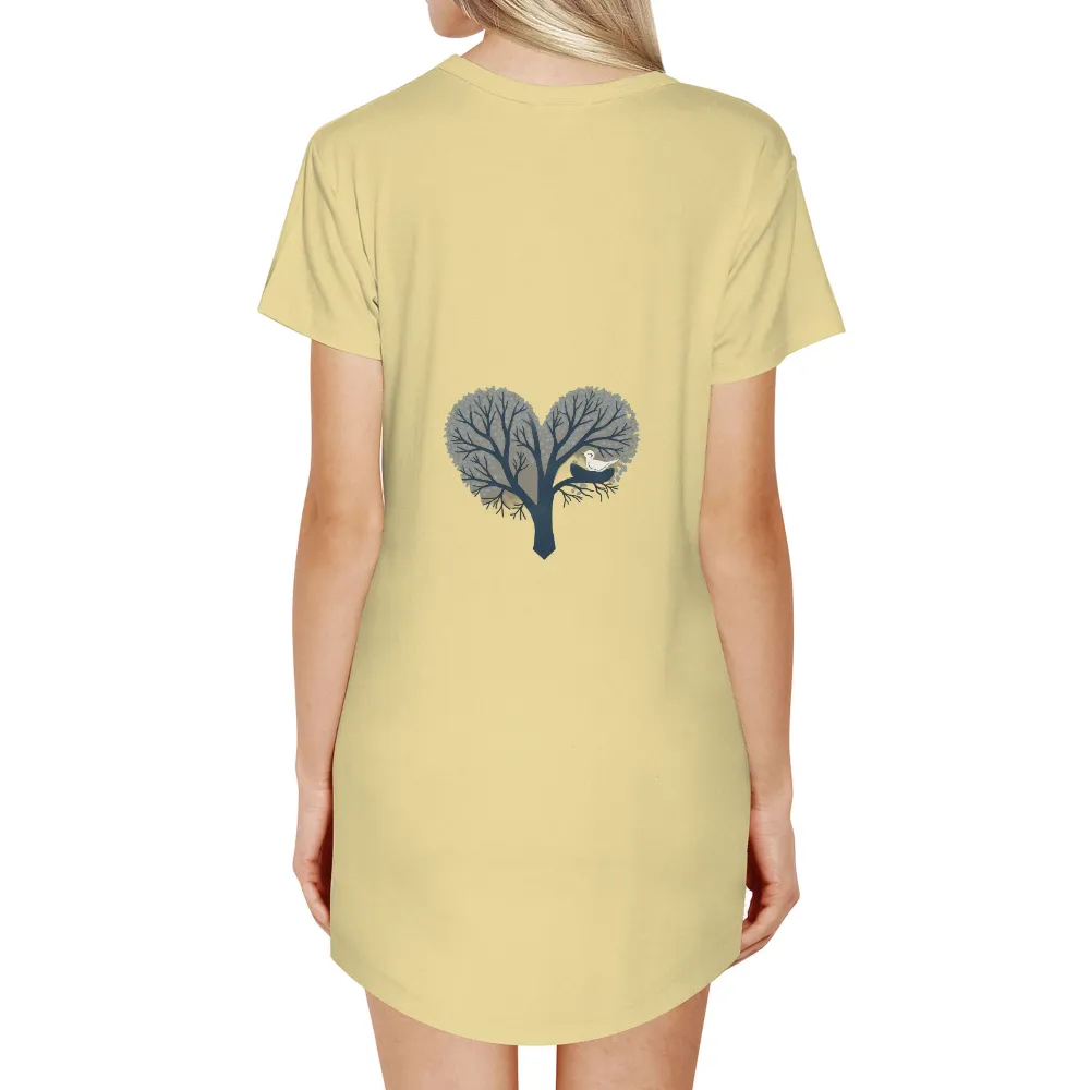 Custom T-Shirt Printing: Heart-Shaped Tree of Tranquility and Hope| growth symbol