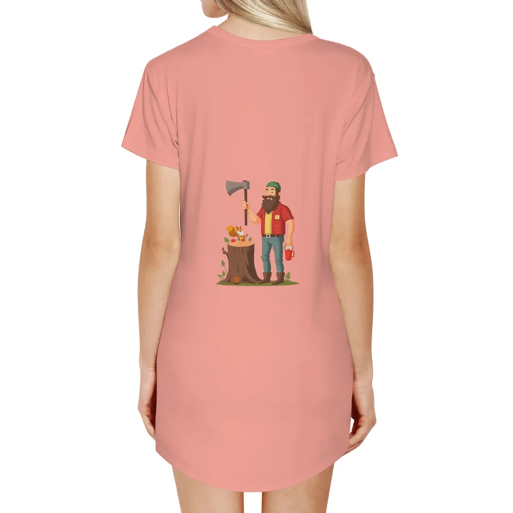 Custom Tee Shirts: Lumberjack and Squirrel - Nature's Harmony|lunch lady valentine shirts