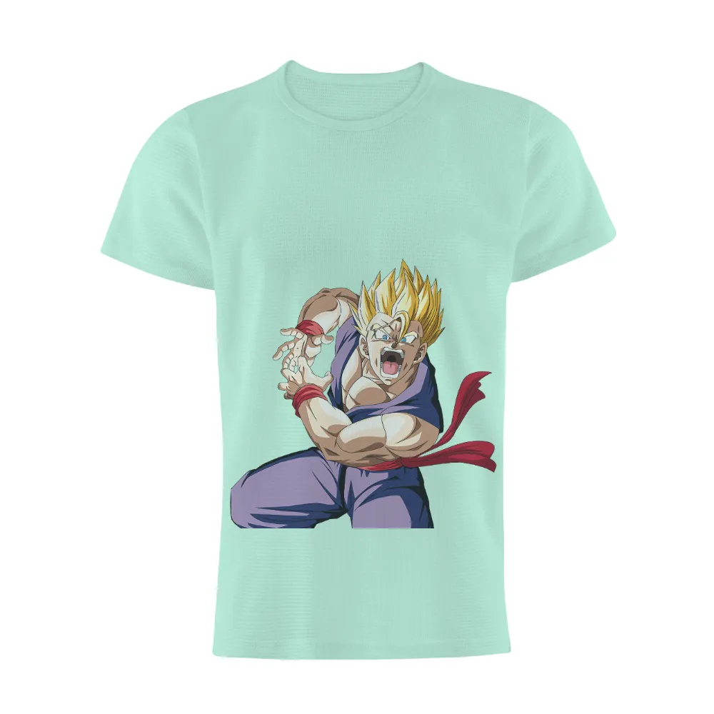 Tee Shirt Printing: Legendary Warrior in Action - Anime Hero Design|pop culture graphic tees