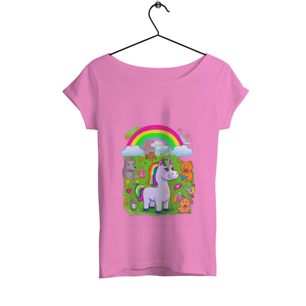 Custom Tee Shirts: Luna the Unicorn - A Celebration of Joy and Wonder| Magical unicorn with rainbow mane