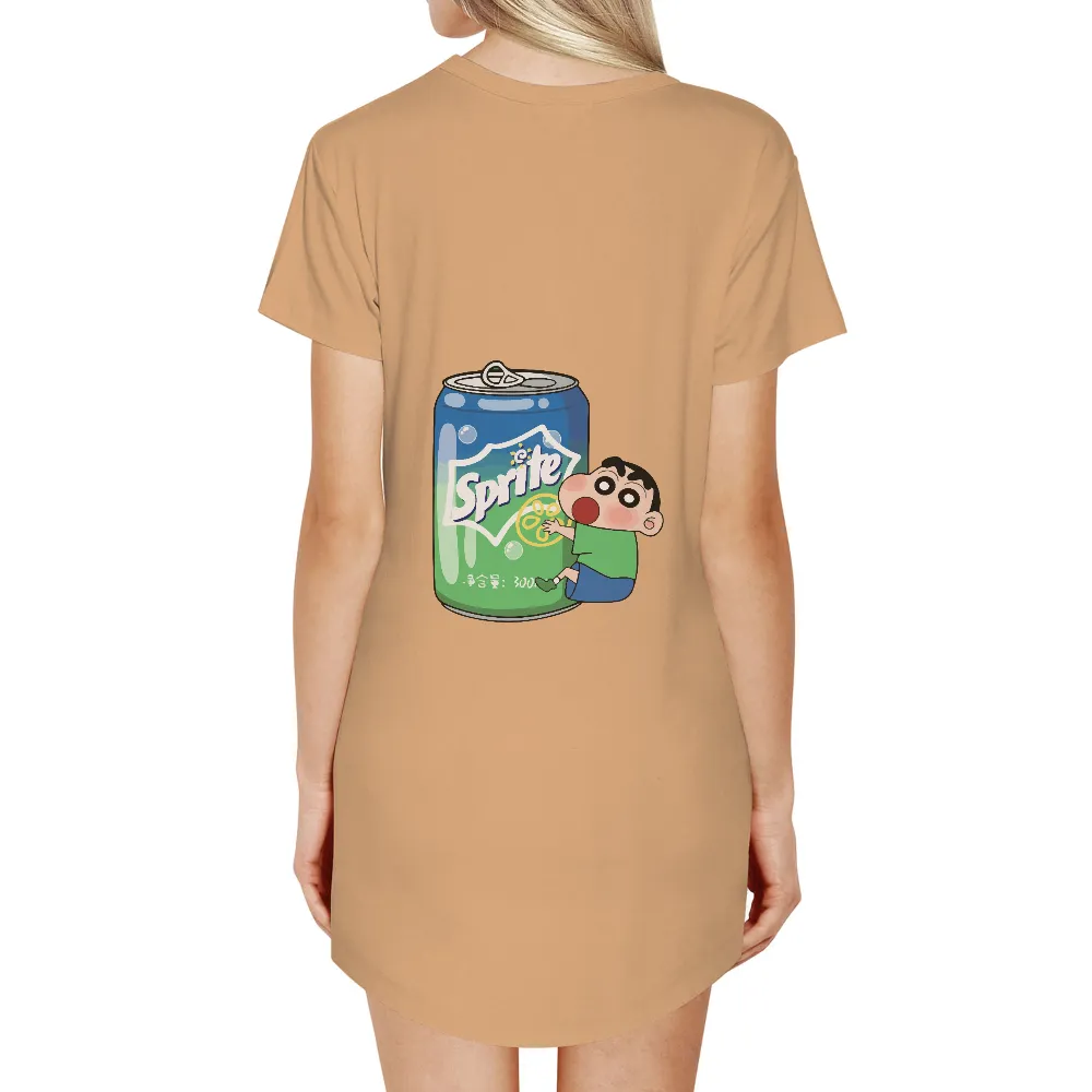 TShirt Design: Childhood Joy with Sprite Can|bohemian tops for summer