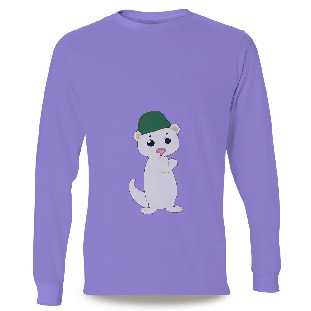 T-Shirts Custom: Whiskers the Weasel in a Green Cap - Funny & Quirky Design|cute pink t shirt roblox