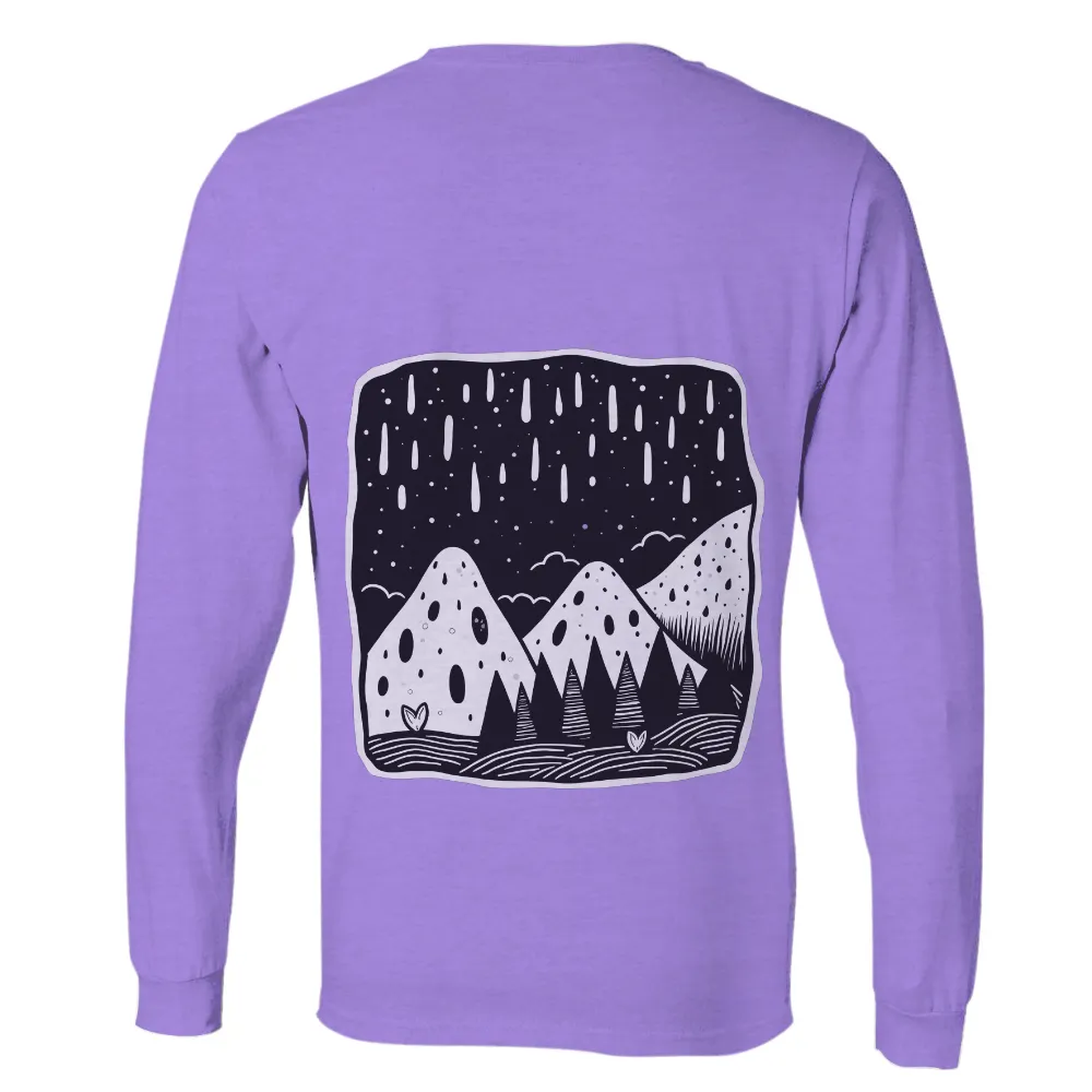 Mystical Mountains T-Shirt Printing: Nature's Whisper in the Rain|black and white t shirt roblox