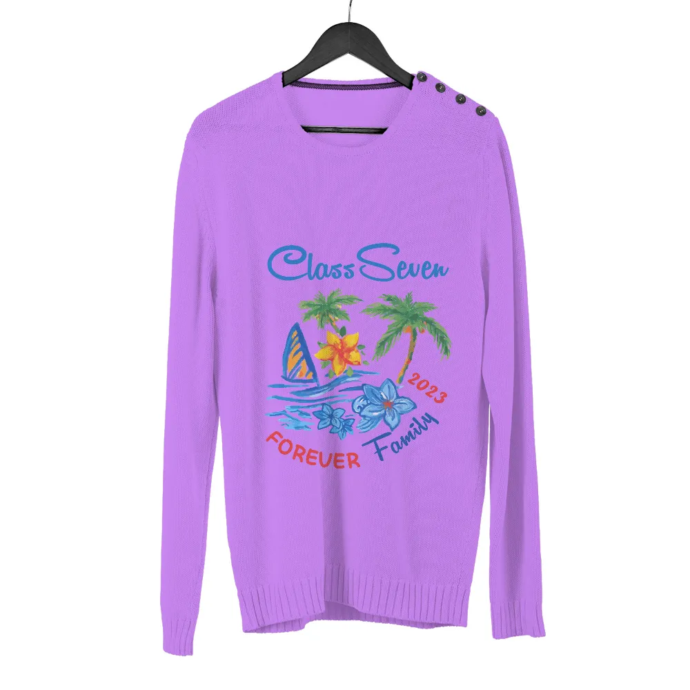 T-Shirt Printing: Class Seven Forever Family Tropical Paradise|graphpaper fine wool tropical stand collar shirt