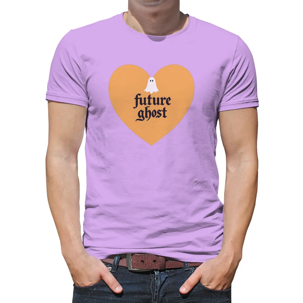 Tee Shirts Printed: Future Ghost - Whimsical Existential Design| Future ghost text